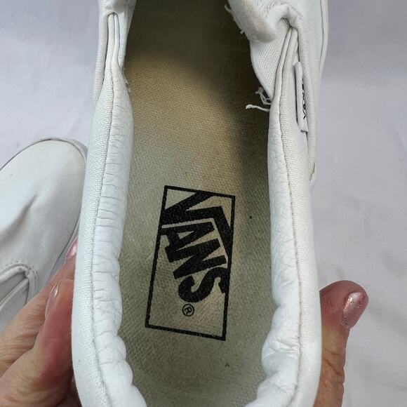 Vans Classic Slip On White Canvas Skate Shoes Men 6 Women 7.5 Streetwear Sneaker main image 9